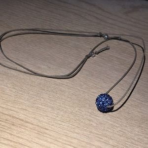 Adjustable blue ball necklace